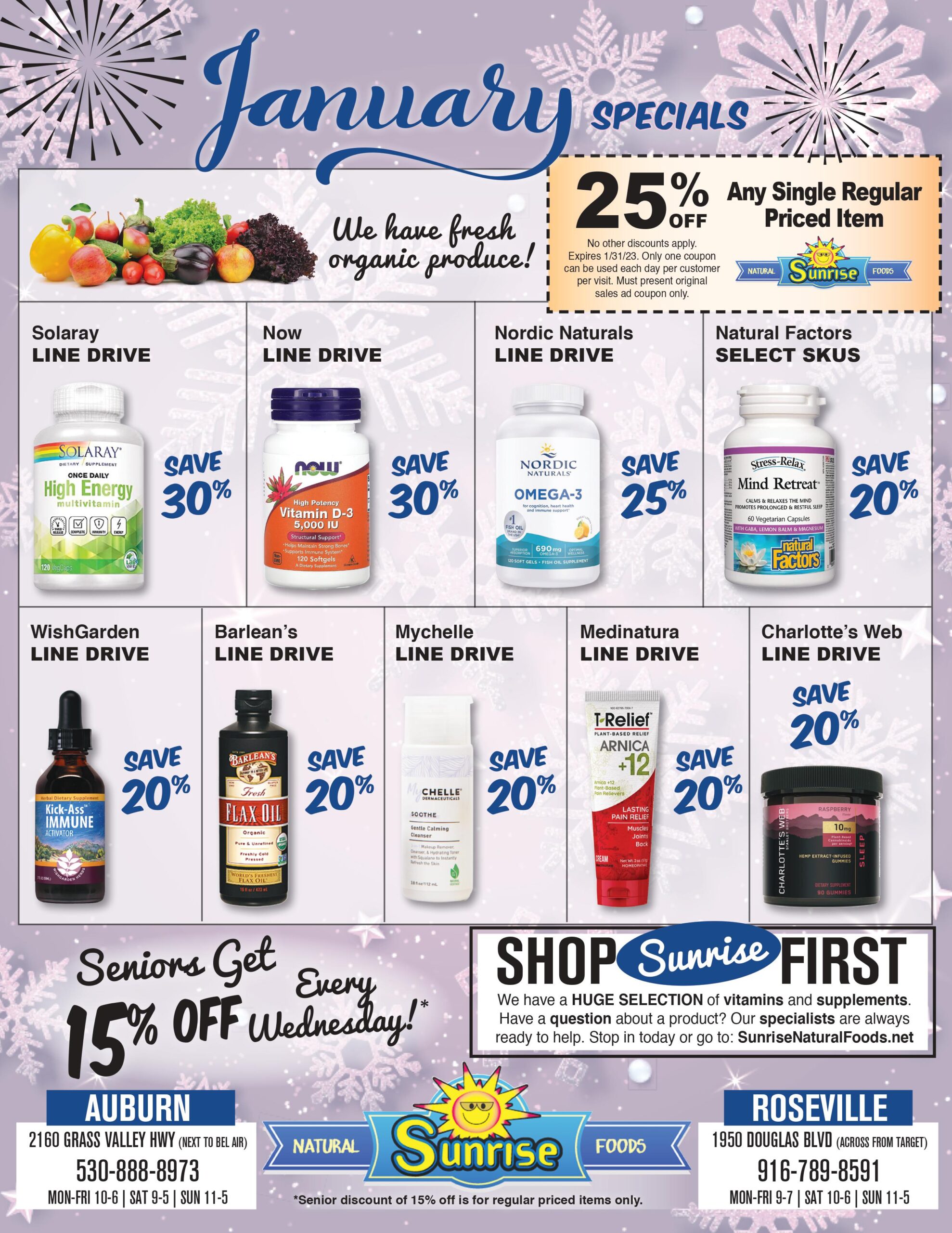 Natural Food Specials in Auburn, CA Sunrise Natural Foods