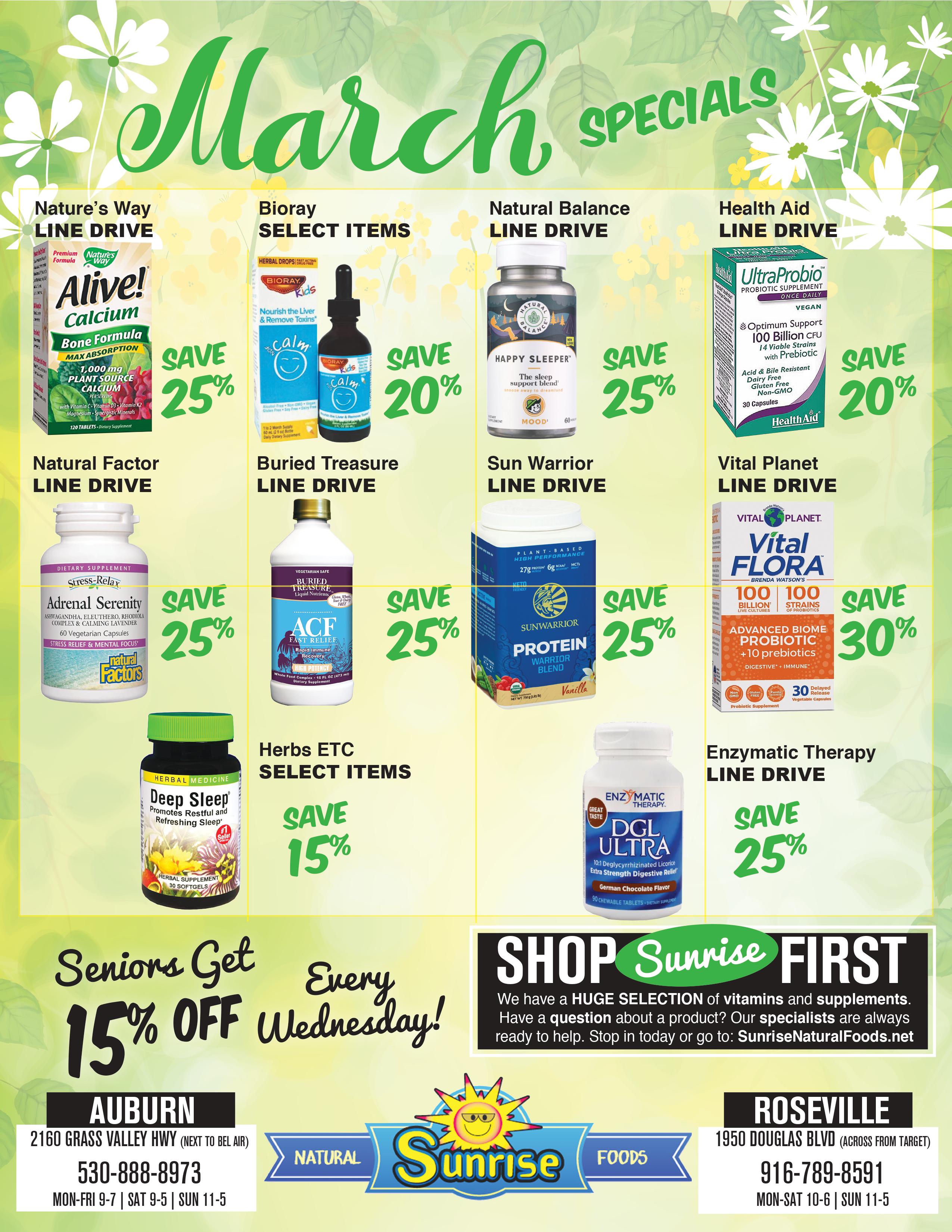 Natural Food Specials in Auburn, CA Sunrise Natural Foods