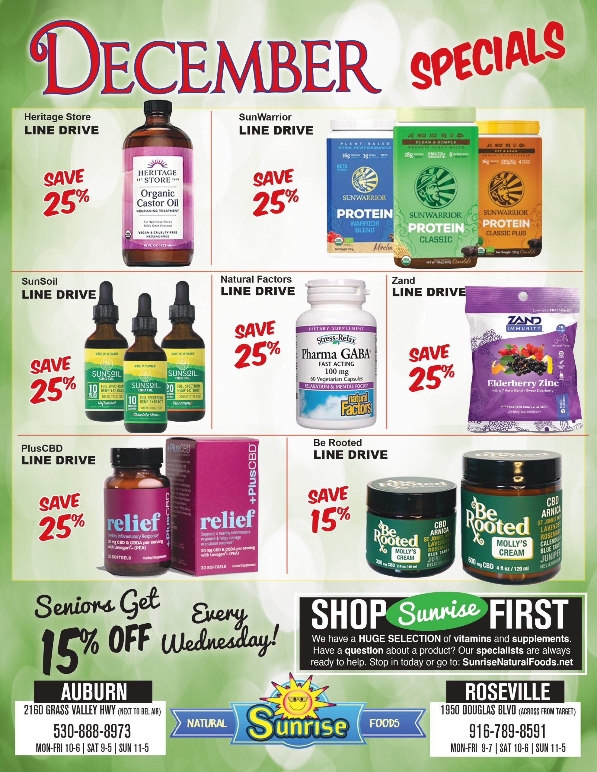 Specials Sunrise Natural Foods